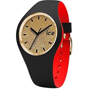 Ice-Watch - ICE loulou Gold Glitter - Zwart Dameshorloge met Siliconenband - 007228 (Small)