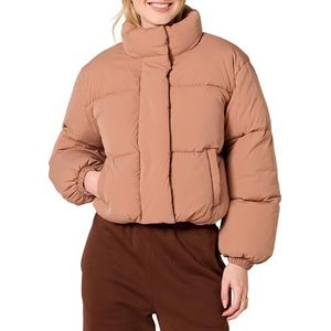 Amazon Essentials Dames Crop Puffer Jacket (verkrijgbaar in grote maten), lichtbruin, X-Large