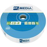 MyMedia CD-R 700 MB, pak van 10 spindels, CD onbewerkte printtafel, 52-voudige brandsnelheid met lange levensduur, lege cd's beschrijfbaar, blanco audio cd bedrukbaar