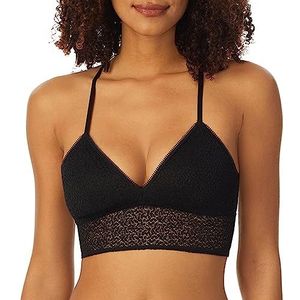 DKNY Dames moderne kanten racerback longline bralette beha, Zwart, M