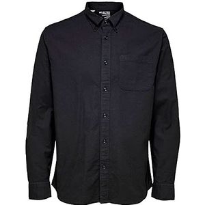 SELECTED HOMME Slhregrick-ox Flex Shirt Ls W Noos overhemd voor heren, zwart, 3XL