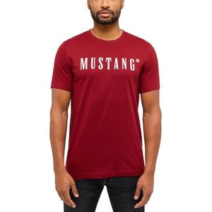 MUSTANG Heren T-shirt Austin - Regular Fit S-3XL Wit Zwart Groen Beige Rood Grijs Katoen, syrah 7187, S