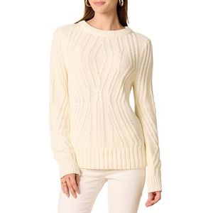 Amazon Essentials Kabeltrui met ronde hals, 100% katoen, ivoor, XS