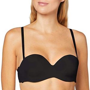 Emporio Armani Strapless Custom Fit Bra Basic Bonding microvezel voorgevormde beha voor dames, Zwart, 80A