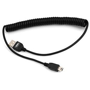 System-S Mini USB spiraal kabel datakabel oplaadkabel spiraalkabel 50-135 cm
