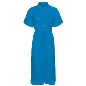 VMIRIS S/S Shirt Calf Dress WVN GA NOOS, Ibiza Blue., XL