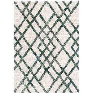 Safavieh Marokkaanse sottel tapijt voor woonkamer, eetkamer, slaapkamer - Berber Shag Collection, korte pool, ivoor, 61 x 91 cm