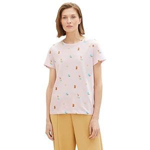 TOM TAILOR Dames T-shirt 1035378, 31882 - Lilac Vase Design, XL