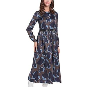 APART Fashion Dames Printed Dress Jurk, bruin-multicolor, 42