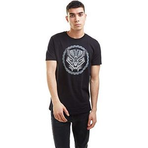 Marvel Heren zwart Panther symbool T-shirt, Zwart, S
