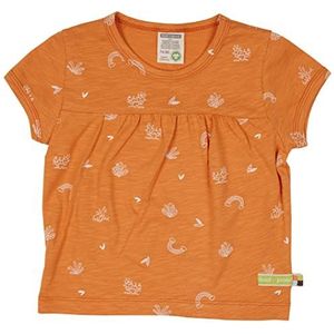 loud + proud Uniseks T-shirt voor kinderen, Slub Jersey met opdruk, GOTS-gecertificeerd, karrood, 122/128 cm