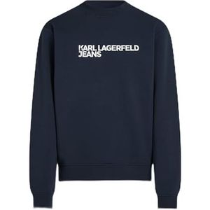 Karl Lagerfeld Jeans, Heren, Essential Logo Sweat, Regular Fit, Zwart, XS