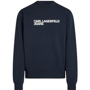 Karl Lagerfeld Jeans, Heren, Essential Logo Sweat, Regular Fit, Zwart, XS