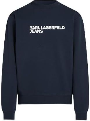 Karl Lagerfeld Jeans, Heren, Essential Logo Sweat, Regular Fit, Zwart, XS