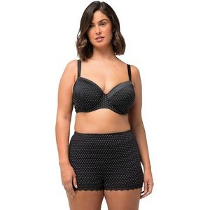 Ulla Popken, dames, grote maten, Wire-Bra, Softcup, Satijn, zwart, 105D