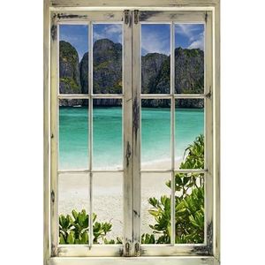 Acryl glas afbeelding""UN REGARD ON THE BEACH"" 40 x 60 cm | Moderne wanddecoratie Scenolia | Made in France