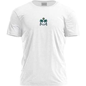 Bona Basics, Digitale print, basic T-shirt voor heren, 100% katoen, wit, casual, bovenstuk voor heren, maat: M, Wit, M
