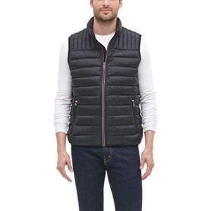 Tommy Hilfiger Lichtgewicht opvouwbare puffervest voor heren, Zwart, XXL