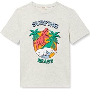 Koton T-shirt met korte mouwen voor jongens met dinosaurus, grijs (023), 7-8 Jaar