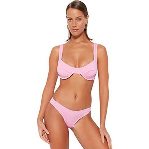 Trendyol Vrouwen Onderdraad Balkon Knit Bikini Top, Roze,38, roze, 42