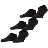 FALKE Uniseks-volwassene Korte Sokken Cool Kick Sneaker 3-Pack U SN Ademend Sneldrogend Kort Eenkleurig 3 paar, Zwart (Black 3000), 35-36