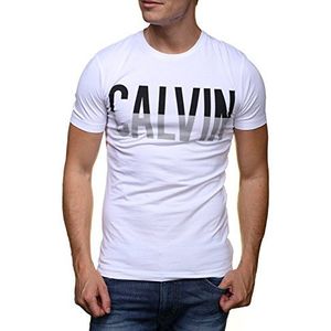Calvin Klein Jeans Traject Cn Slim Fit Tee Ss T-shirt voor heren, Wit (Helder Wit 112), M