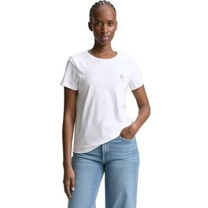 TOM TAILOR Denim T-shirt voor dames, 20000 - wit, XXL