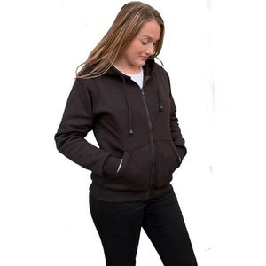 Motorjack voor dames met capuchon, volledig gevoerd, DuPont Kevlar aramidevezel, CE-beschermers, zwart, maat 40, zwart, 40