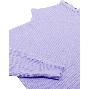 Aleva Dames eenkleurig shirt met lange mouwen met split aan de zijkant acryl zacht lavendel maat XS/S, Zachte lavendel, XS
