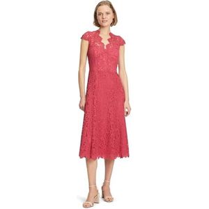 Vera Mont dames cocktailjurk met kant, Shiny Coral., 36