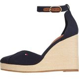 Tommy Hilfiger - Vlag Hoge Wedge Espadrilles - Blauw - Textiel