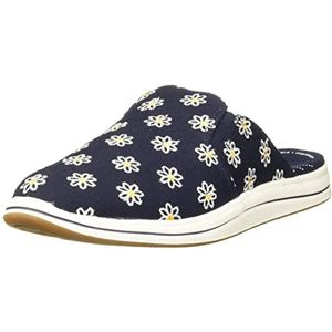 Clarks Womens Breeze Shore Mule, Navy Floral Canvas, 6 US