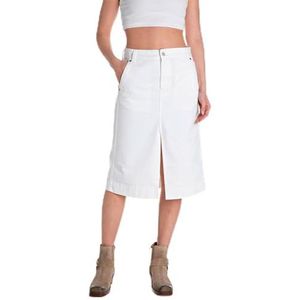 Replay Dames Jeans Rok, 100 Naturel Wit, 25W