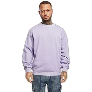 Urban Classics Heren sweatshirt Pigment Dyed Crew Neck Basic pullover voor mannen in 4 kleuren verkrijgbaar, maten S - 5XL, lavendel, S