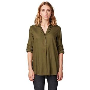 TOM TAILOR Dames Lange blouse met hemdkraag 1012965, 13050 - Olive Night Green, 38
