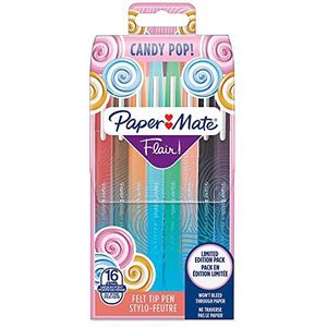 Paper Mate viltstiften | medium punt (0,7 mm) | Candy POP en diverse kleuren | 16 stuks