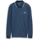 TOM TAILOR Poloshirt voor heren, 39221 - Navy Denim Blue Two Tone, XL