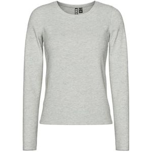 PIECES Dames Pcmay Ls Top Noos Bc, lichtgrijs gem., XS