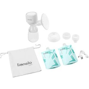 LIONELO Fidi One Draadloze 3-Fase Borstkolf, Draagbaar met 9 Intensiteitsniveaus, 180ml BPA-vrije Siliconen Fles, Lange Batterijduur en Digitaal Display