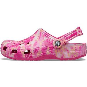 Crocs Classic Bleach Dye Clog Houten schoen, uniseks, roze (candy pink), 42/43 EU