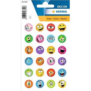 HERMA 3359 Smiley Face Sticker ""Gezicht"" met glittereffect, zelfklevende kleine stickers als beloning voor kinderen, leraren en ouders, 48 emoji-stickers