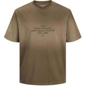 JACK & JONES Jcohorizon Fade Spray Tee Ss Crew Neck voor heren, Desert Taupe, S