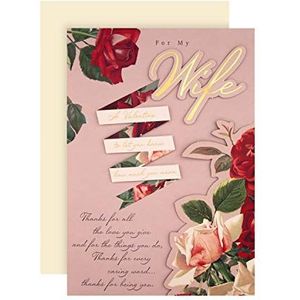 Valentijnskaart voor vrouw van Hallmark - Pop-up, 3D Klassiek Bloemenontwerp