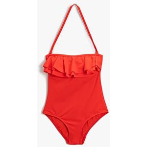 Koton Dames halternek Ruffle Swim Suit, rood (401), 36
