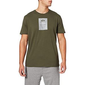 Alpha Industries Reflecterend Label T-shirt voor heren Dark Olive