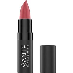 Sante Naturkosmetik Matte lippenstift 06 Bright Papaya, lippenstift, mat effect, met biologische cacaoboter, intensieve kleurpigmentatie, 4,5 g