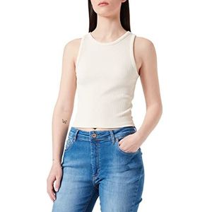 TOM TAILOR Denim Dames Cropped tanktop 1031492, 10354 - Soft Beige Solid, XL