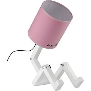Homemania tafellamp Wally – voor kantoor, nachtkastje – roze, wit, zwart, hout, PVC, metaal, stof, 15 x 40 x 45 cm, 1 x E27, max. 100 W