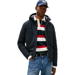 Tommy Hilfiger Heren Tech Hooded Short Padded JKT Mw0mw42823 Andere Jassen, Blauw (Desert Sky), L, blauw (Desert Sky), L