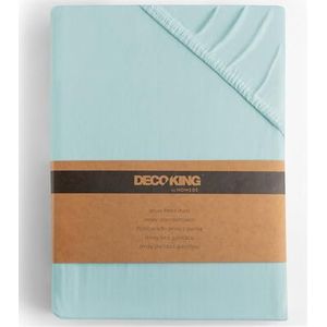 DecoKing Hoeslaken 100x200-120x200 cm 100% Gekamd Katoen Jersey Zacht 100x200cm - 120x200cm Lichtblauw Amber